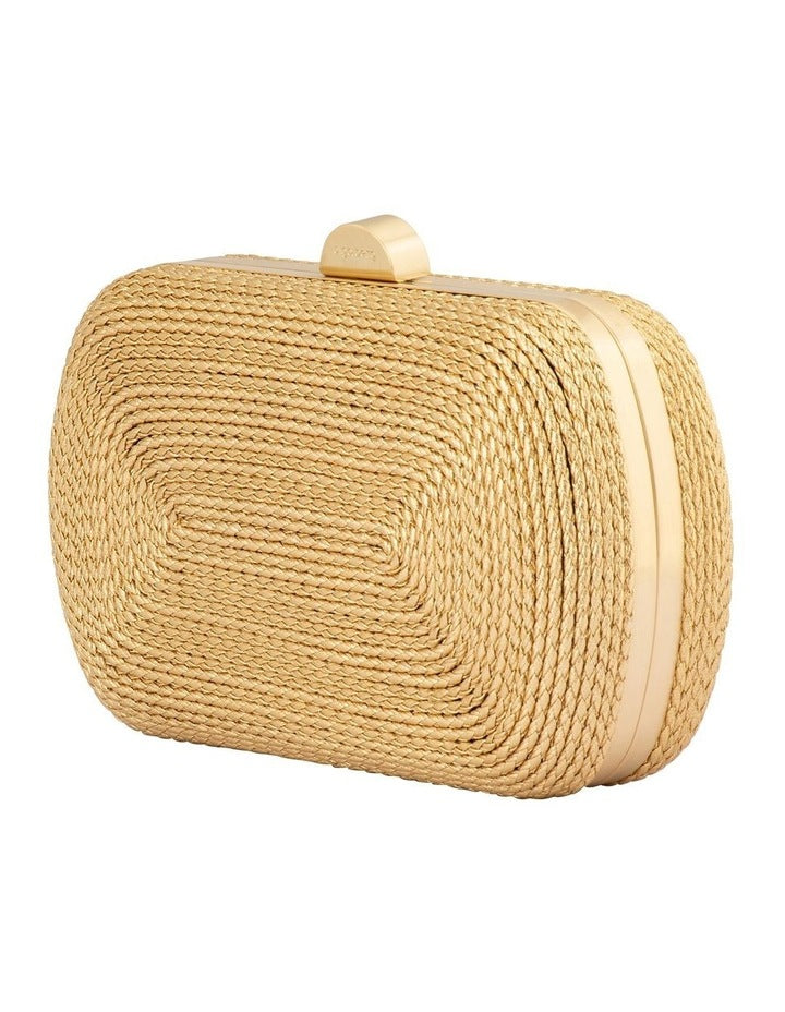 Martina Metallic Coiled Clutch in Gold