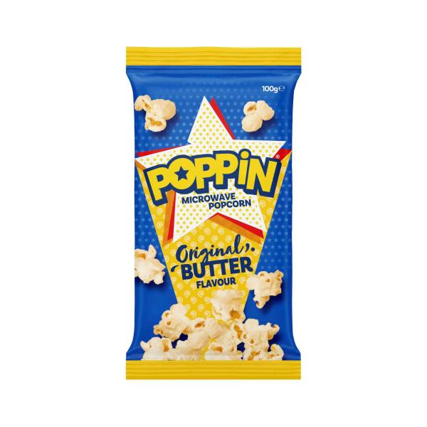 POPPIN POPCORN MICROWAVE:BUTTER:.:100GRAM