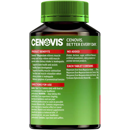 Cenovis Magnesium Tablets Muscle Health Supplement 120 Pack