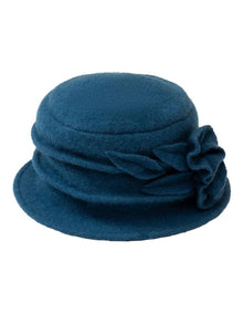 Cloche Winter Hat in Teal