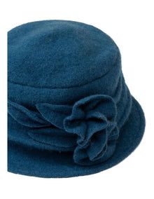 Cloche Winter Hat in Teal