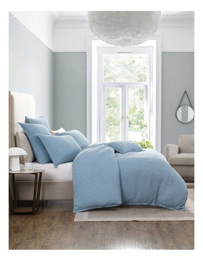 Urban Waffle Quilt Cover Set in Steel