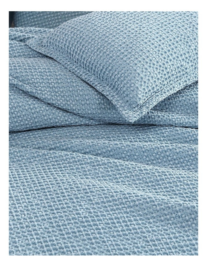 Urban Waffle Quilt Cover Set in Steel