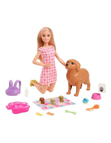 Barbie Doll Newborn Pups Playset