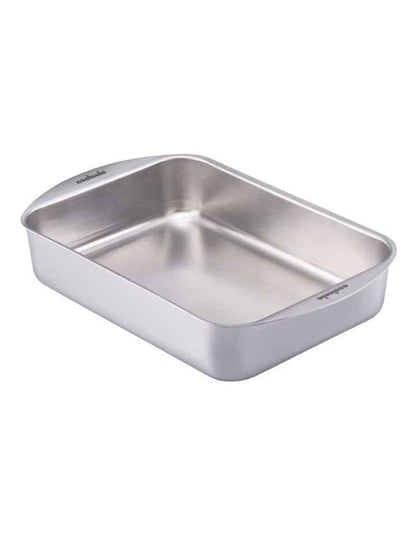 Clad Ovenware Large Rectangular Roasting Pan in Stainless Steel