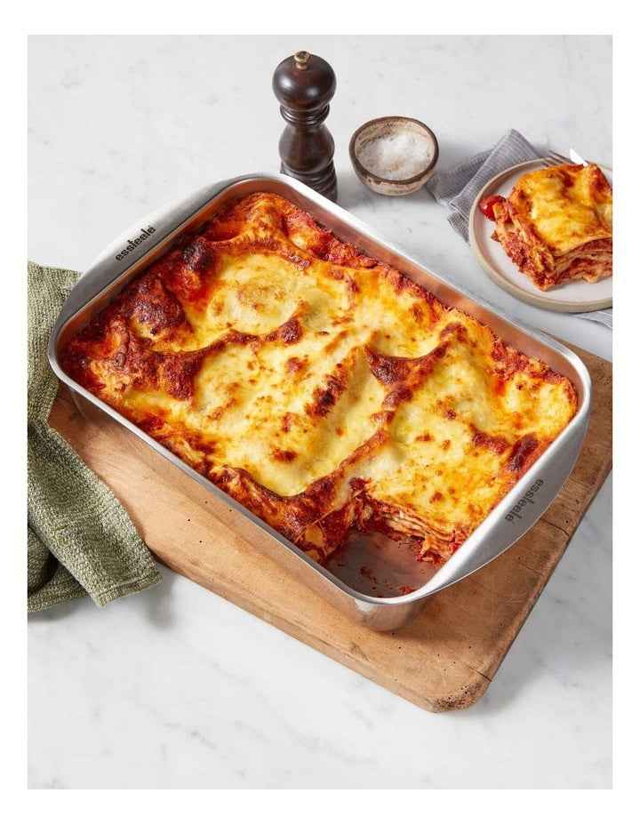 Clad Ovenware Large Rectangular Roasting Pan in Stainless Steel