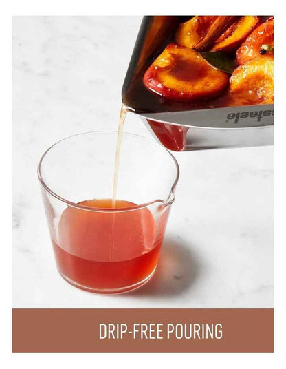 Clad Ovenware Large Rectangular Roasting Pan in Stainless Steel