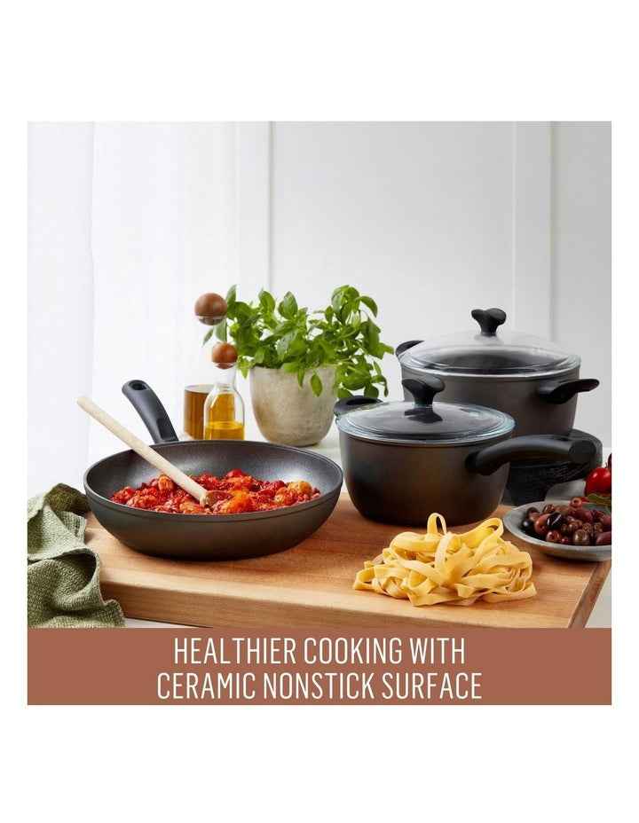 Per Benessere Ceramic Nonstick Induction Covered Wok With Helper Handle 32cm