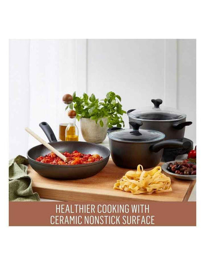 Per Benessere Ceramic Nonstick Induction Covered Wok With Helper Handle 32cm