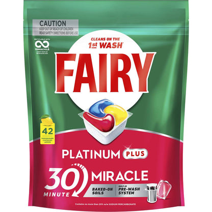 Fairy Platinum Plus Lemon Dishwashing Tablets 42 pack