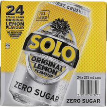 Solo Zero Sugar Original Lemon Soft Drink Cans Multipack 375ml x 24 Pack