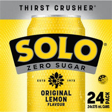 Solo Zero Sugar Original Lemon Soft Drink Cans Multipack 375mL x 24 pack