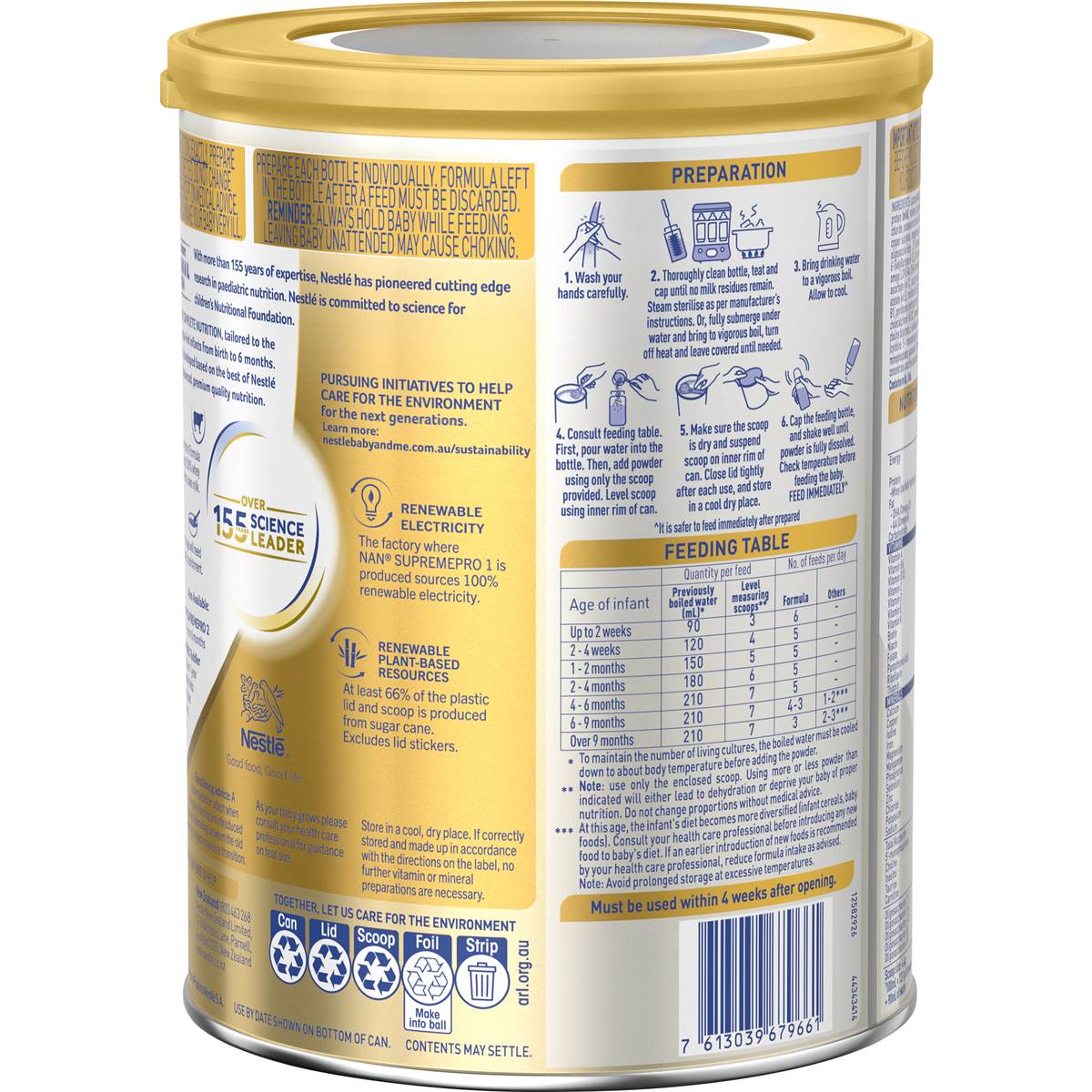 Nestle NAN SUPREMEpro 1 From Birth Premium Starter Baby Formula 800g