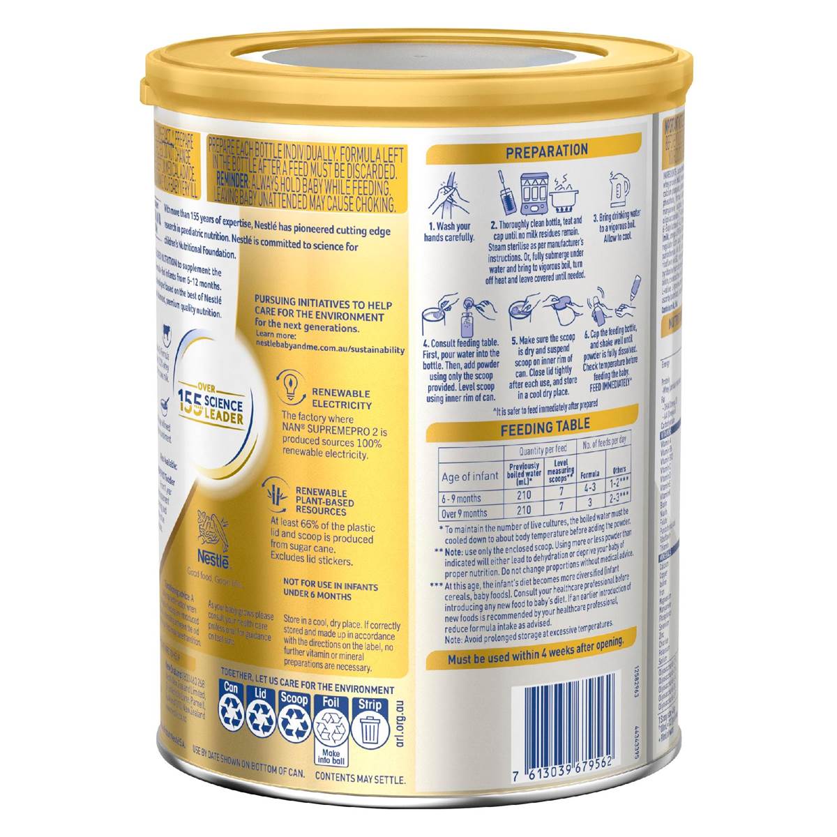 Nestle Nan Supreme Pro 2 Follow On Baby Formula 6-12M 800g