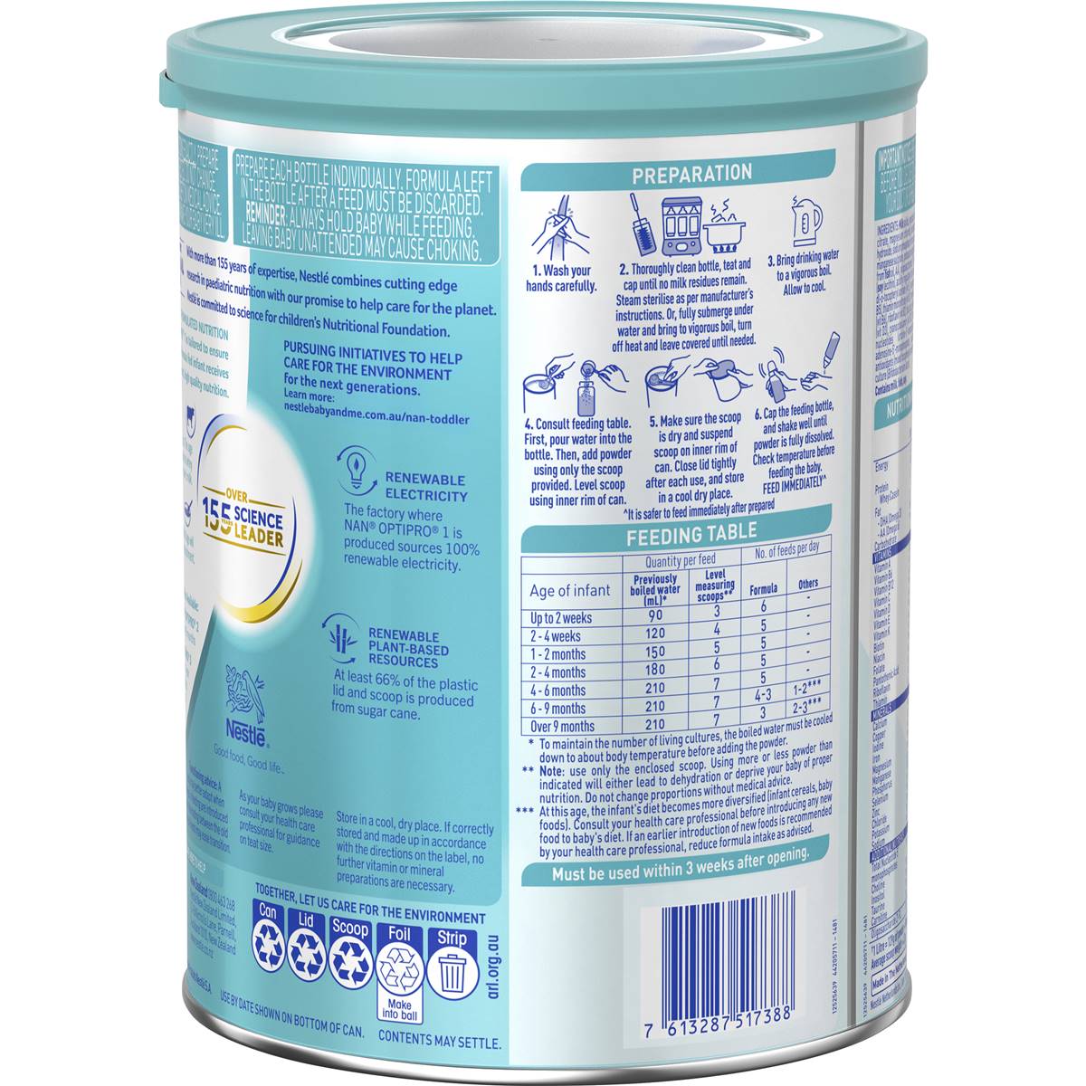 Nestle NAN OPTIPRO 1 From Birth Starter Baby Formula Powder 800g