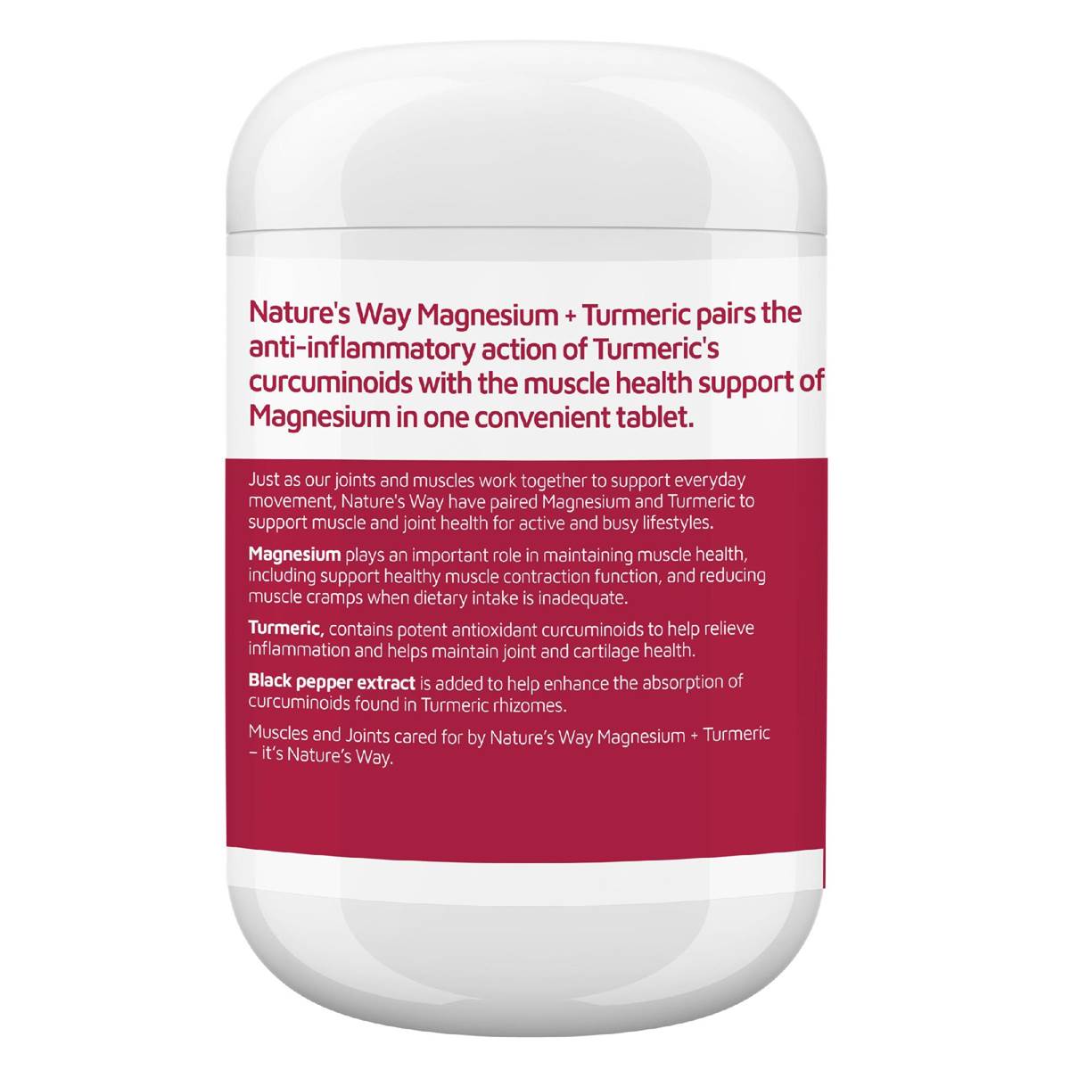 Nature's Way Magnesium & Turmeric Tablets 150 pack