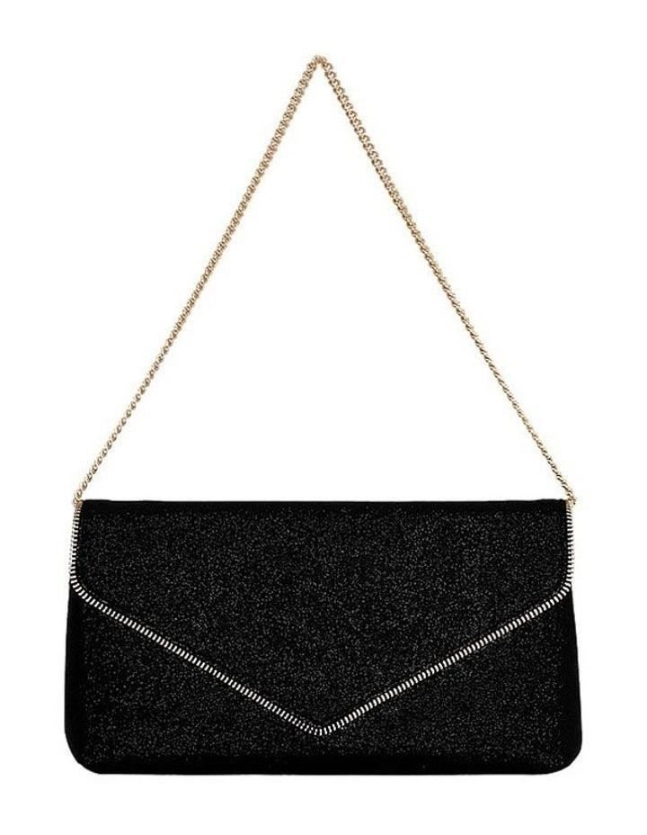 Zip Clutch in Black