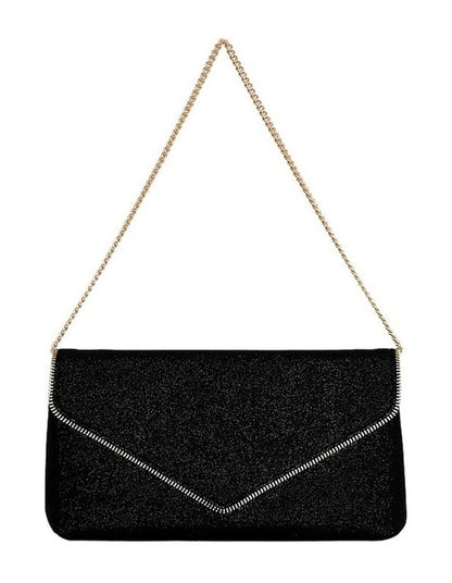Zip Clutch in Black