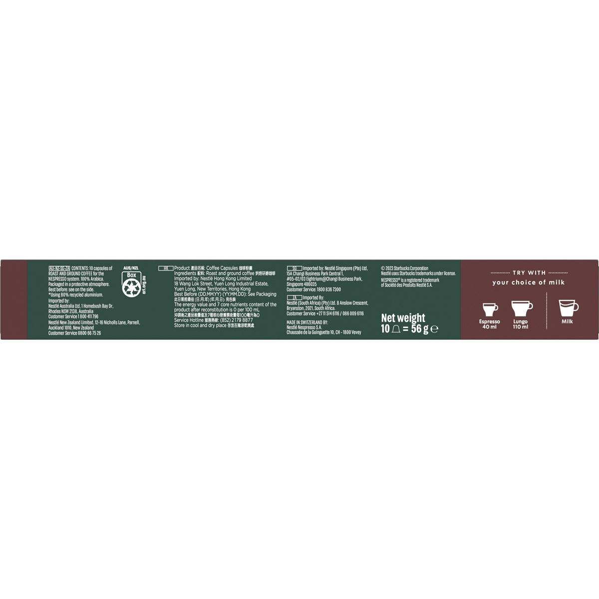 Starbucks by Nespresso Italian Roast Coffee Pods 10 Pack