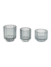 Asher Tealight Smoke 3 Piece Set in Clear