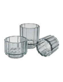 Asher Tealight Smoke 3 Piece Set in Clear