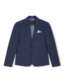 The Palermo Herringbone Blazer (8-14 years) in Dark Navy
