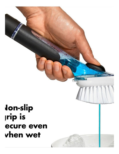 Soap Dispensing Dish Brush in Black