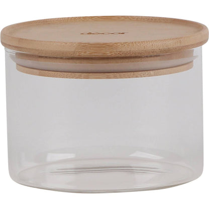 Decor Bamboo & Glass Canisters 420ml Each