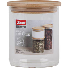Decor Bamboo & Glass Canister 850ml Each