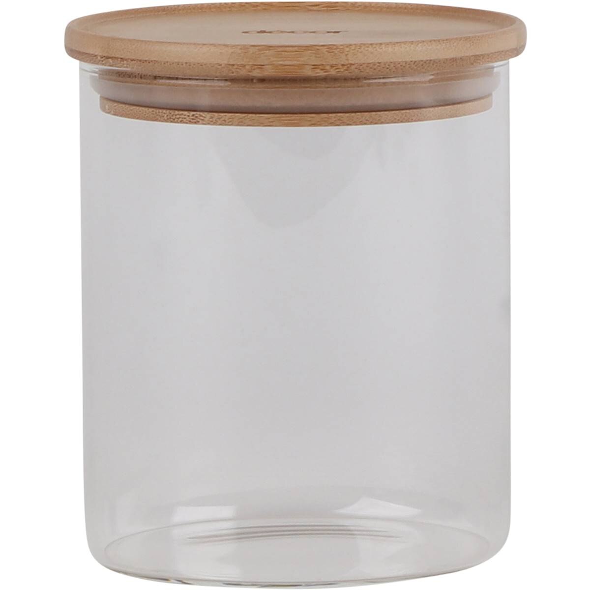 Decor Bamboo & Glass Canister 850ml Each