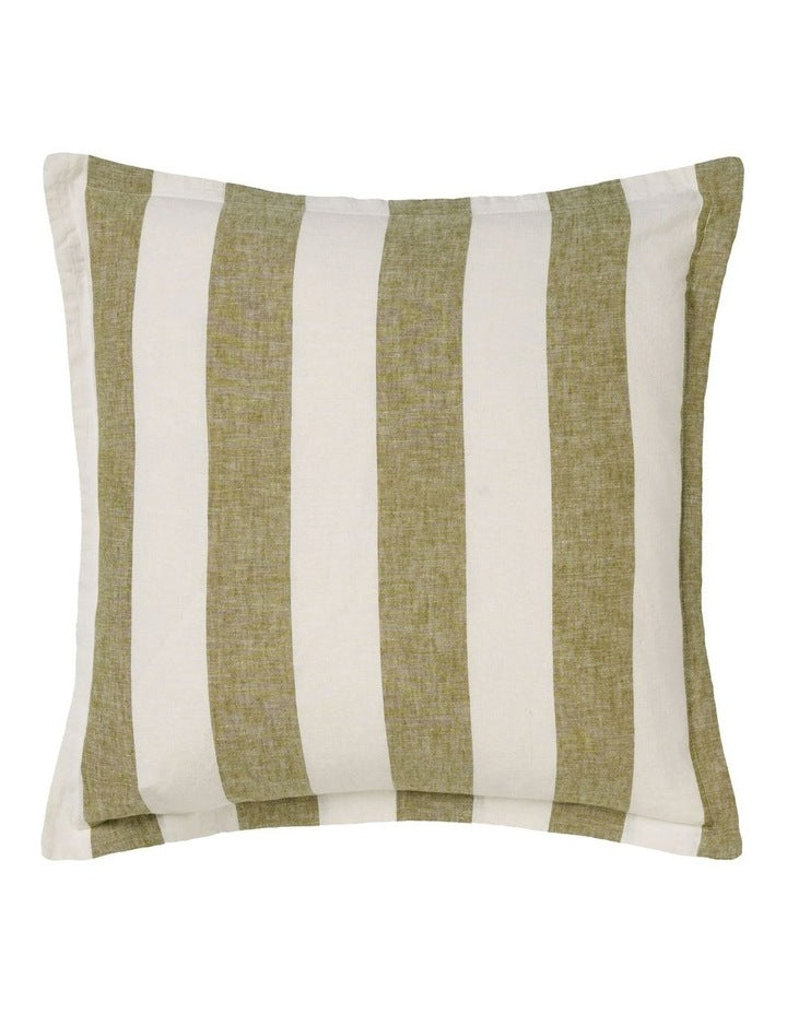 Vintage Stripe Cushion 48x48cm in Pesto