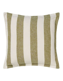 Vintage Stripe Cushion 48x48cm in Pesto
