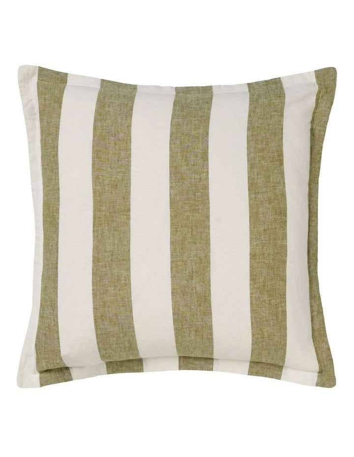 Vintage Stripe Cushion 48x48cm in Pesto