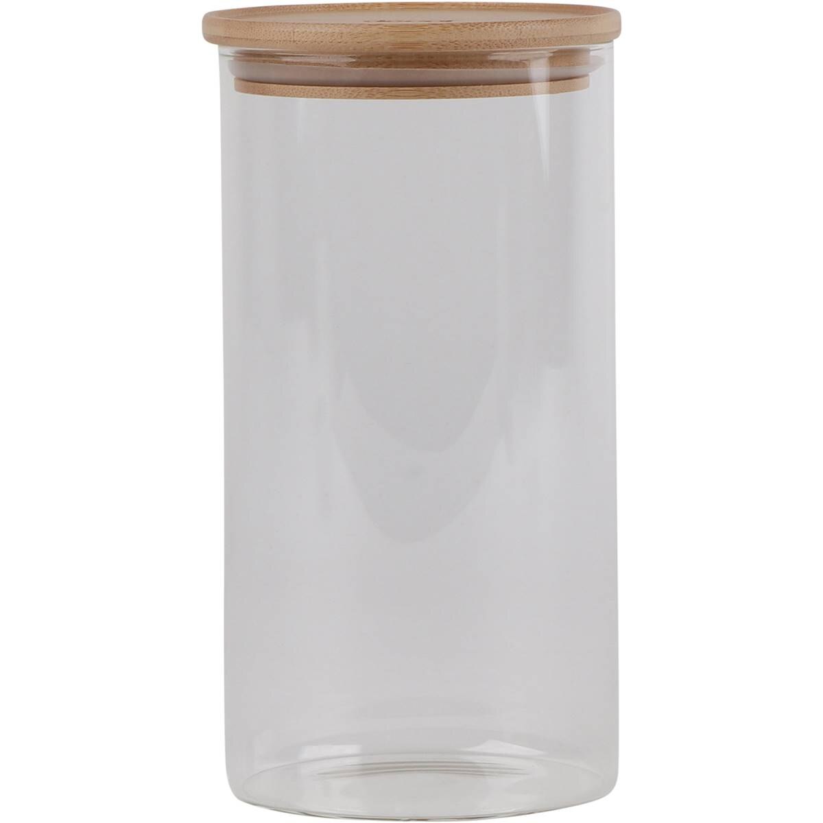 Decor Bamboo & Glass Canisters 1.5l Each