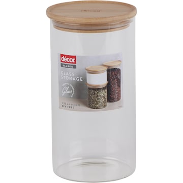 Decor Bamboo & Glass Canisters 1.5L each