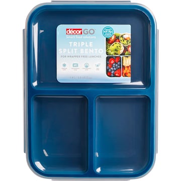 Decor Go Triple Split Bento Lunch Box Assorted 1.4L each
