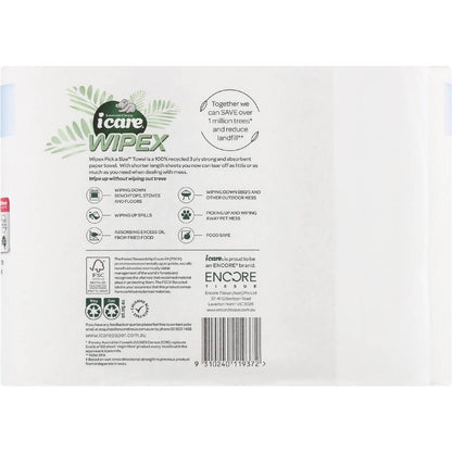 Icare Wipex Absorbent Recycled Pick a Size Paper Towel 3 Pack