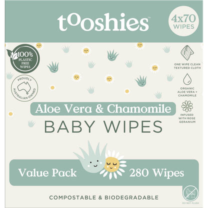 Tooshies ECO Wipes Aloe Vera & Chamomile Baby Wipes 280 pack