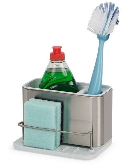 Surface Stainless Steel Sink Tidy in Light Stone