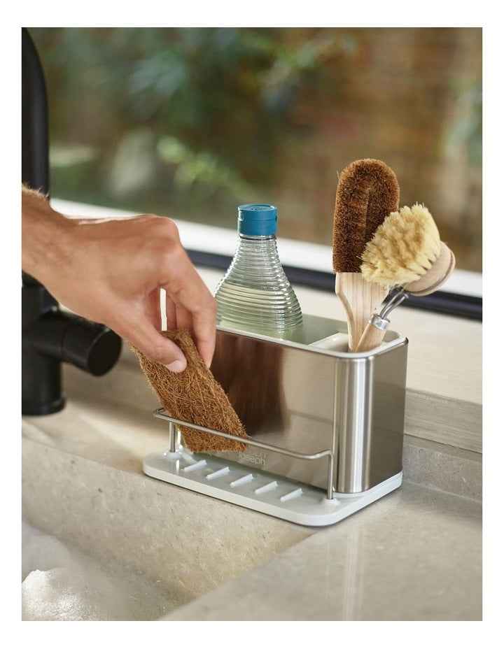 Surface Stainless Steel Sink Tidy in Light Stone