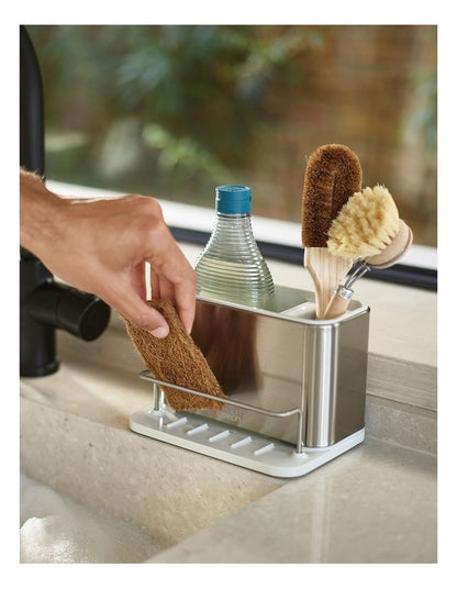 Surface Stainless Steel Sink Tidy in Light Stone