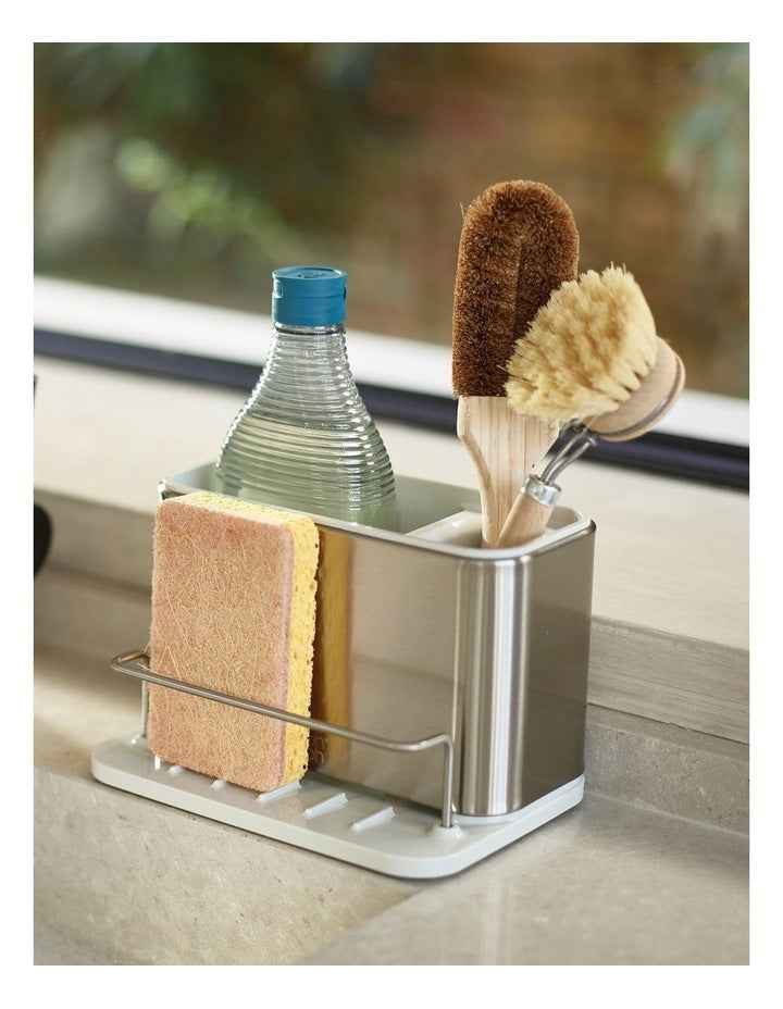 Surface Stainless Steel Sink Tidy in Light Stone