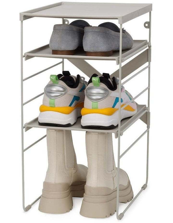 Level Adjustable Single Shoe Rack in Ecru