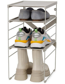 Level Adjustable Single Shoe Rack in Ecru