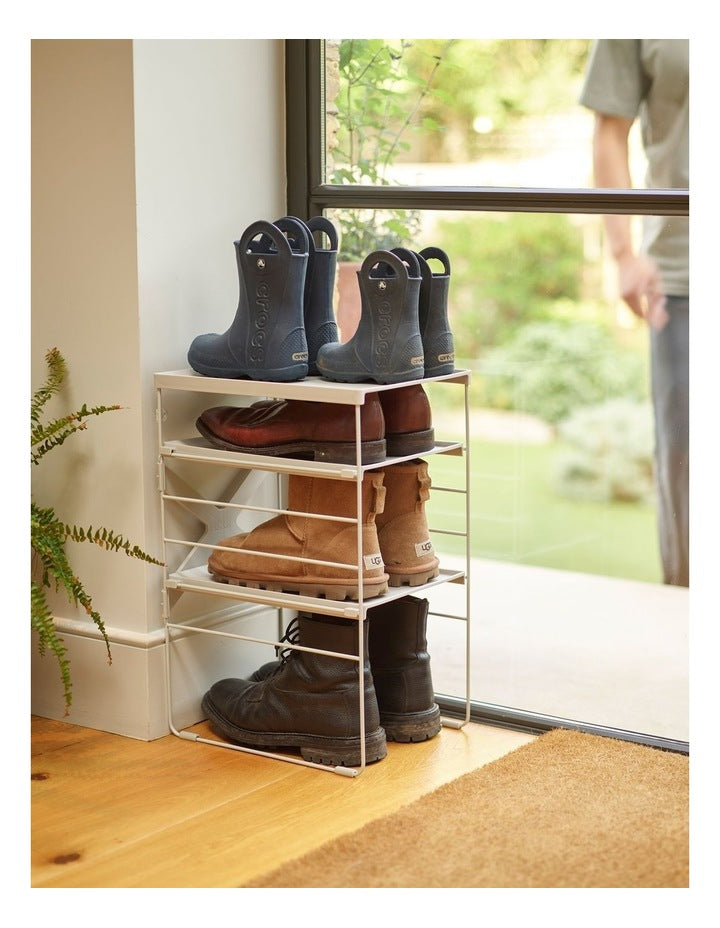 Level Adjustable Single Shoe Rack in Ecru