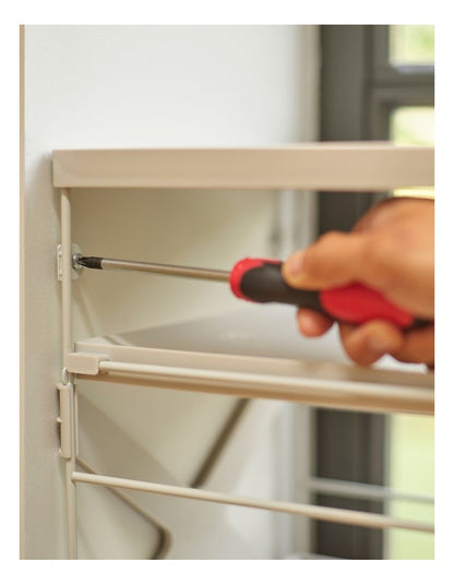 Level Adjustable Single Shoe Rack in Ecru