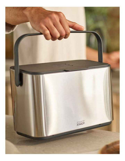 Collect Food Waste Caddy 4L in Stainless Steel