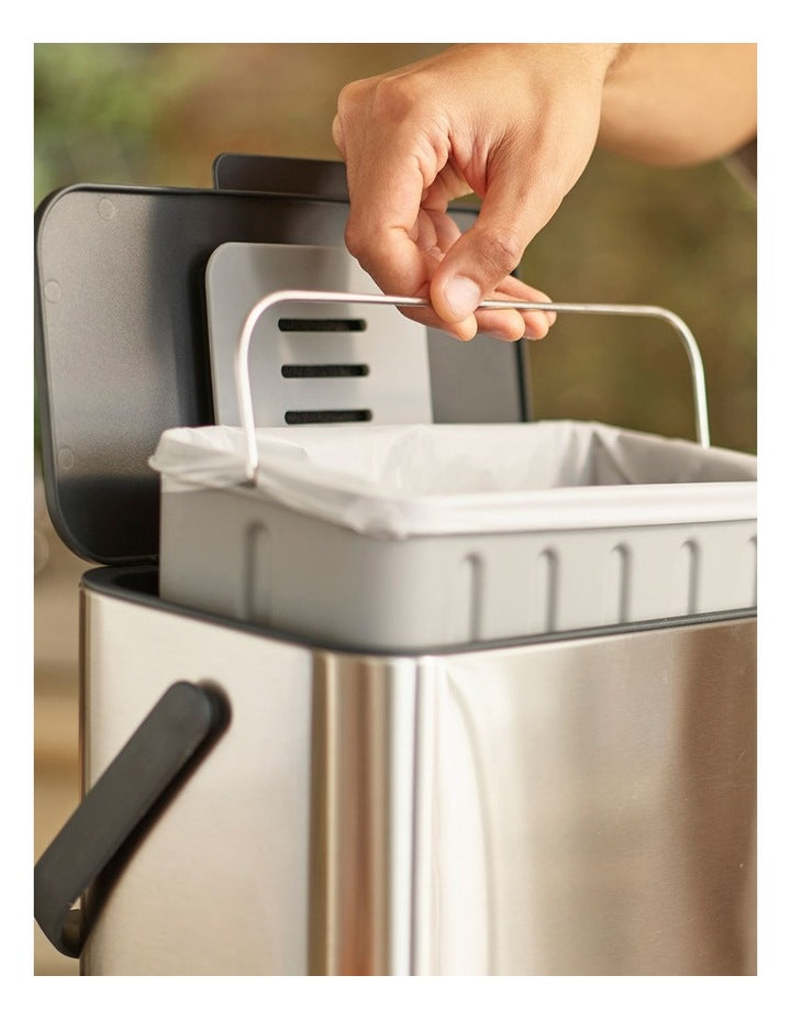 Collect Food Waste Caddy 4L in Stainless Steel