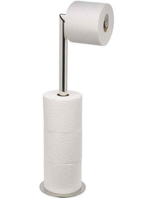 Easy Store Luxe 2 in 1 Toilet Roll Stand in Stainless Steel