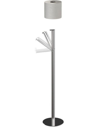 Easy Store Luxe 2 in 1 Toilet Roll Stand in Stainless Steel